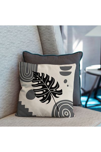 Hayal Dekoratif Cadou decorativ cu tematică boemă boho, gri crem, pernă pentru canapea din 2 piese - set de huse de pernă
