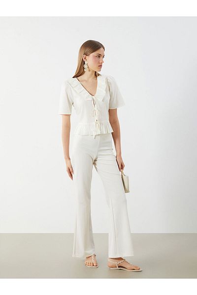 LC Waikiki New Season Women's Elastic Waist Trousers - S5Pu26Z8