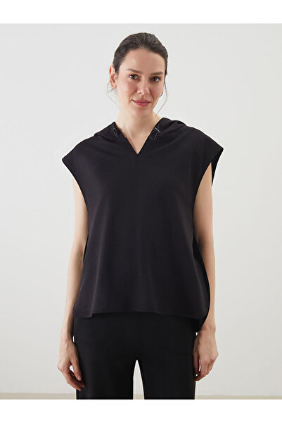 LC Waikiki Rmz Gi̇yi̇m Farkiyla Hooded Loose Fit Women's T-Shirt