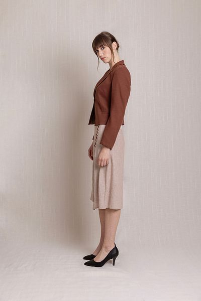 Volanlı Embroidered Long Anvelope Summer Linen Skirt