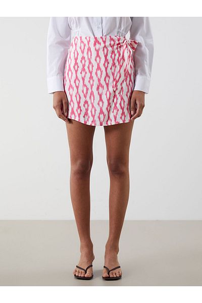LC Waikiki Patterned Women's Shorts Skirt with Zipper Waist