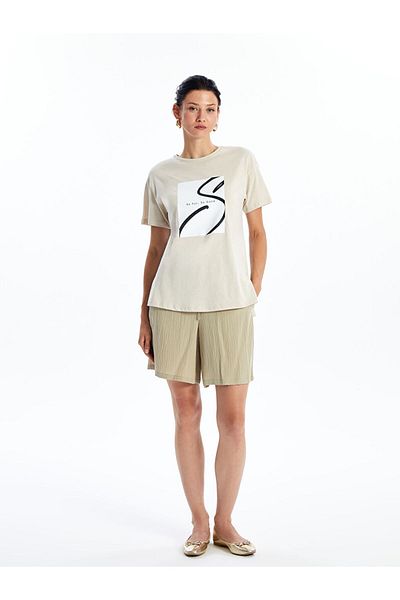 LC Waikiki  Crew Neck Printed Short Sleeve Women's T-Shirt