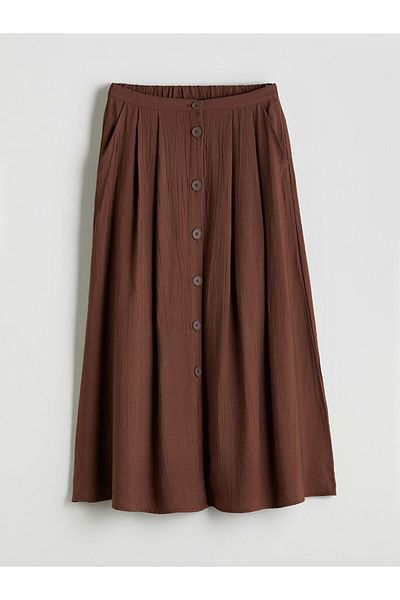 LC Waikiki New Season Elastic Waist Textured Pleated Skirt - S5Kv75Z8