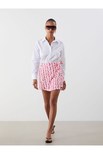 LC Waikiki Patterned Women's Shorts Skirt with Zipper Waist