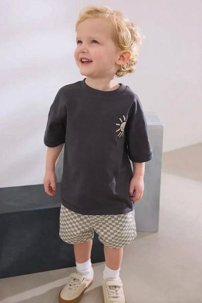 Kidmark Çocuk Modası Children's Unisex Smile Printed 100% Cotton Suit