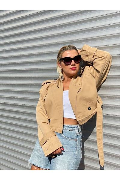 boutich Women's Short Trench Coat