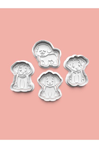 AKTASTORE قالب كوكيز على شكل كلاب لطيفة وقالب عجينة السكر، مجموعة من 4 قطع 06...