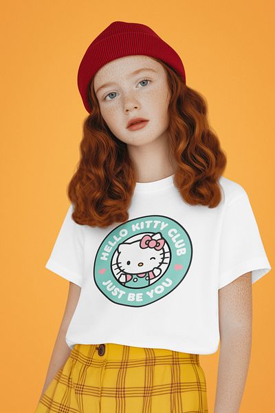 SEVBANO Tricou unisex pentru copii cu desene animate Hello Kitty Club (vârsta 1-12)
