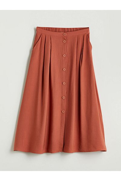 LC Waikiki New Season Elastic Waist Textured Pleated Skirt - S5Kv75Z8