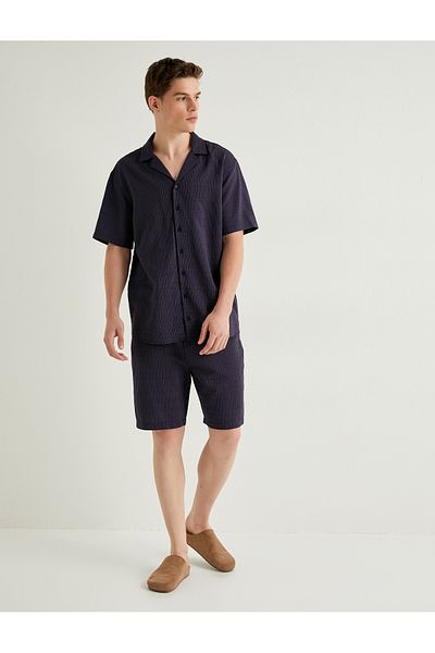 Koton New Season Short Sleeve Shirt Turn-Down Collar Buttoned Slim Fit