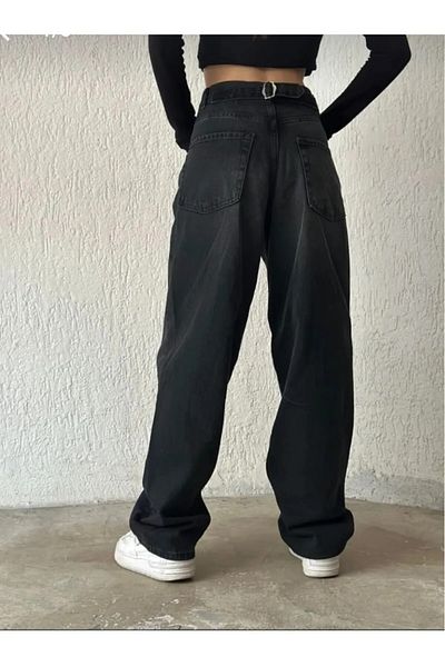 Semesia Baggy Jeans with Belt Buckle