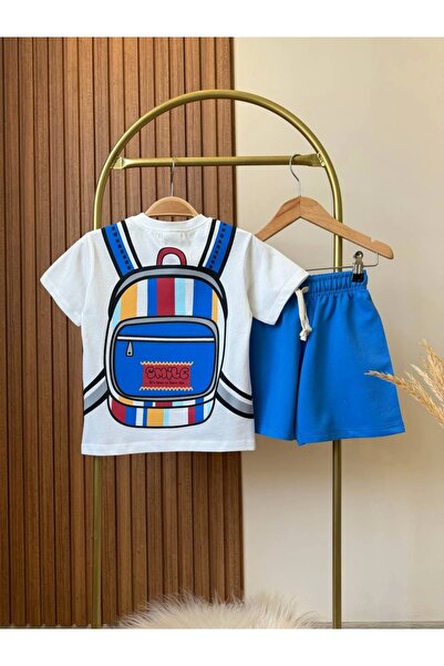 Kidmark Çocuk Modası Children's Backpack Printed 100% Cotton Summer Set