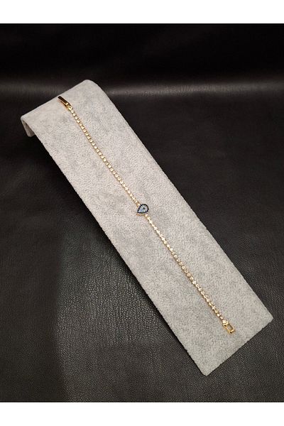 Han Ticarethane Gold Color Stone Waterway Drop Model Bracelet