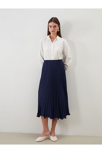 LC Waikiki Lcw Waist Elastic Chiffon Women's Pleated Skirt Fast Fashion