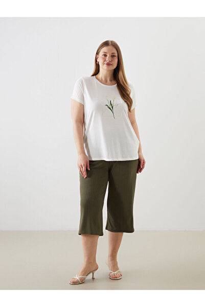 LC Waikiki Rmz Gi̇yi̇m Farkiyla Zero Roba Collar Floral Women's T-Shirt