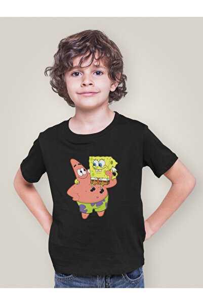 SEVBANO تي شيرت للأطفال مطبوع عليه سبونج بوب وباتريك للجنسين (1-12 سنة)