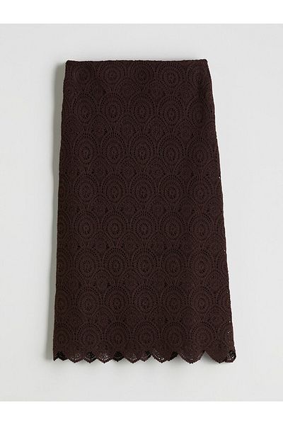 LC Waikiki Openwork Crochet Skirt with Elastic Waist
