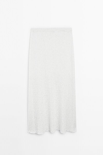 Massimo Dutti Pamuklu triko midi etek