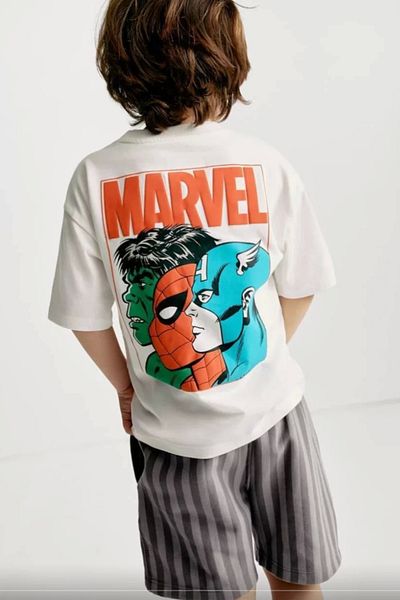 Kidmark Çocuk Modası Children's Unisex Marvel Printed 100% Cotton Summer Set