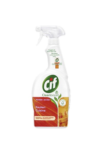 Cif Cleanboost kitchen spray, power + shine 750 ml