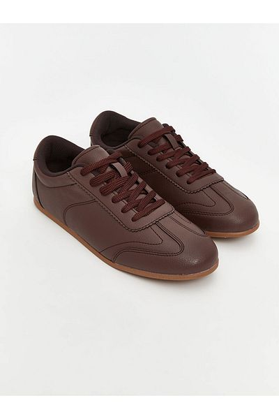 LC Waikiki Lcw Steps Burgundy Leather Look Women's Sports Shoes