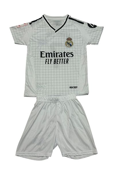 TETYS New-Vn-Jr Real- Madrid- 2024-2025 Season White Vinisyius Jr Set of 2 Children's Field Jersey