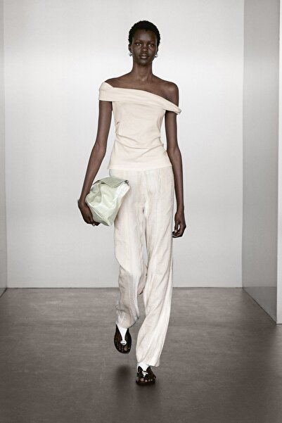 Massimo Dutti Drapeli straplez top