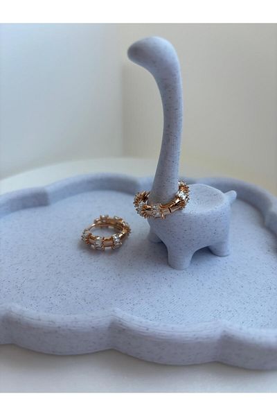 D&B Stone Gold Hoop Earrings