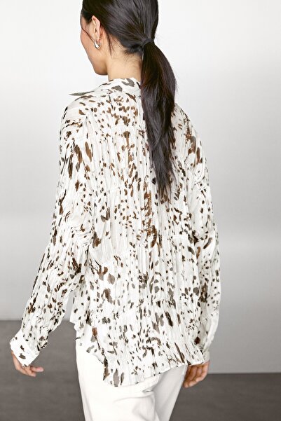 Massimo Dutti Büzgülü desenli gömlek