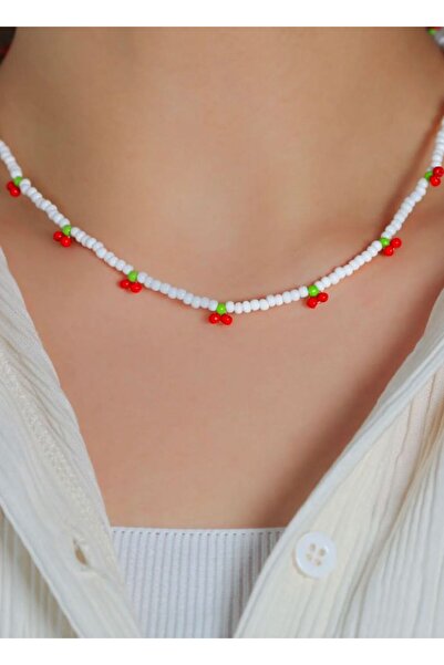 TUHAM AKSESUAR KİRAZ KUM BONCUK KOLYE