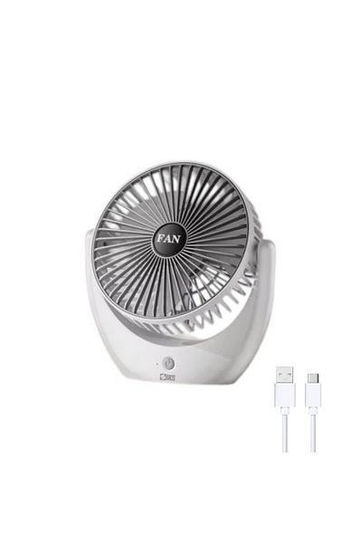SIKS Portable Office Air Fan with 3 Speeds, Ultra Silent, 20 x 5 x 20 cm, USB Type C Charging, 5W