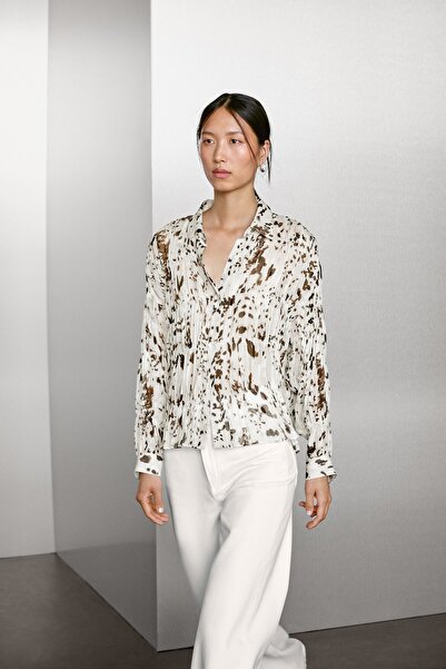 Massimo Dutti Büzgülü desenli gömlek