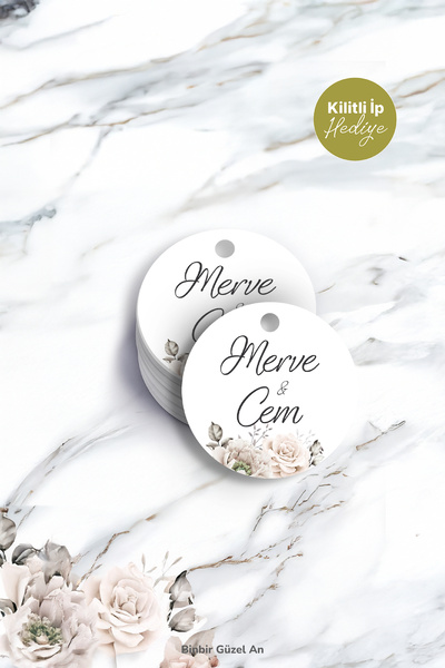 Binbir Güzel An Düğün, Kına Gecesi, Nişan, Söz İçin Yuvarlak Etiket (100 ADET...