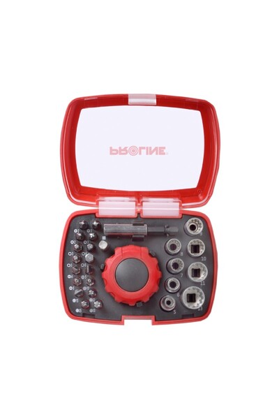 PROLINE Set Varfuri Si Tubulare Cu Surubelnita Clichet - 27P.