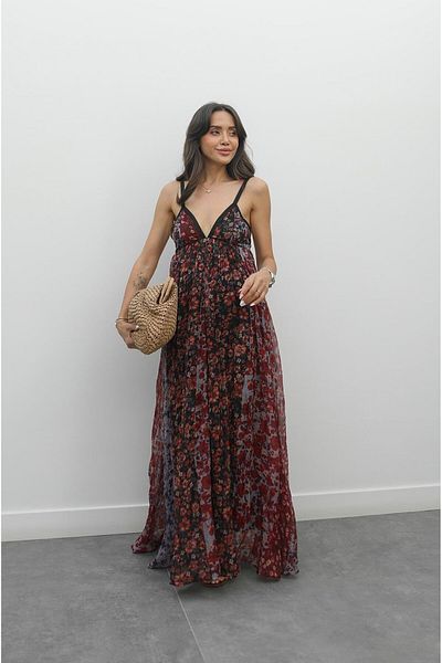 Havoş Colorful Floral Print Slim Strap Dress