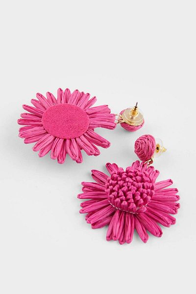 DeFacto Women's Pink Straw Detailed Earrings F0834Axns