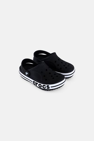 Crocs Kids Girl Slip On Casual Clogs, Black/White