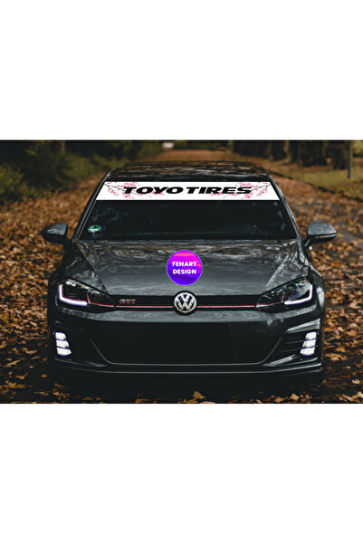 Nenya Toyo Tires Sakura Ön Cam Güneşlik Oto Sticker Yapıştırma (125x25cm)