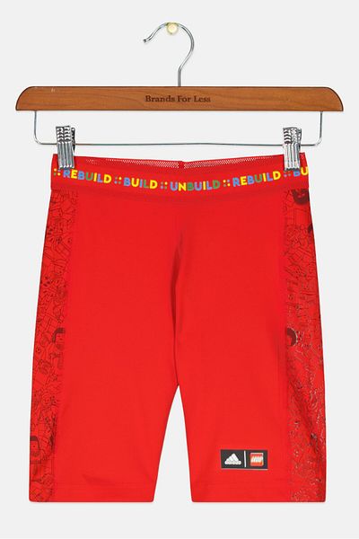 adidas Originals X Lego Kids Boy Sport Fit Training Tight Short, Red