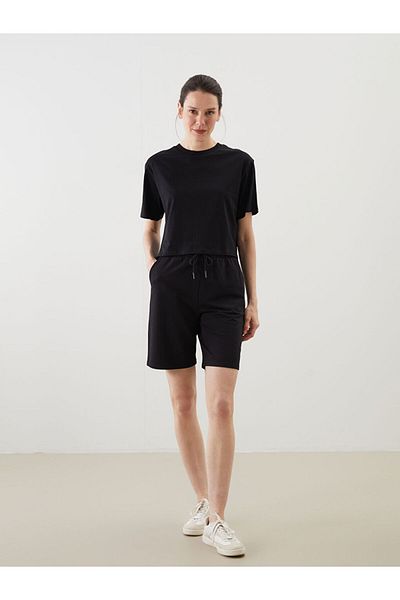 LC Waikiki Brown Women's Shorts with Elastic Waist