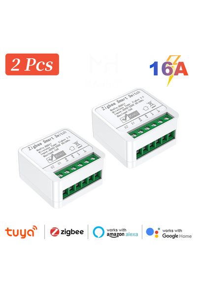 Choice1 مفتاح إضاءة ذكي صغير ثنائي الاتجاه 16 أمبير بتقنية Zigbee (قطعتان) بت...