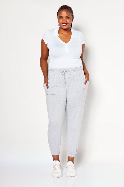 Levi's Women Plus Size Drawstring Brand Logo Jogger Pants, Grey