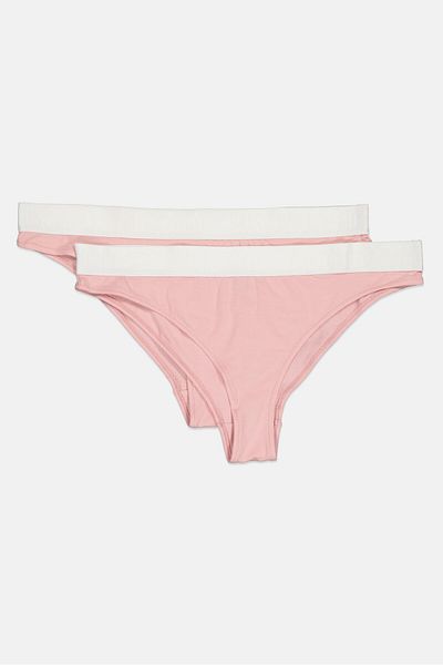 Moschino Women 2 Pieces Brand Logo Hipster Briefs, Pink