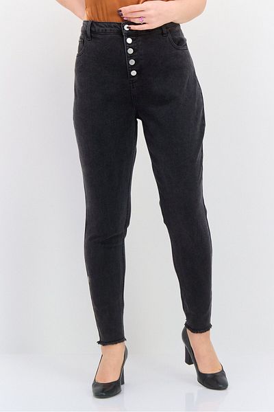 Tinseltown Women Plus Size Washed Denim Jeans, Black