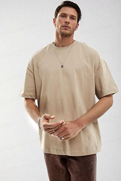 Tarzsokak Bărbați Camel Milk Brown Basic Solid Neimprimat Oversize Salas Boyf...