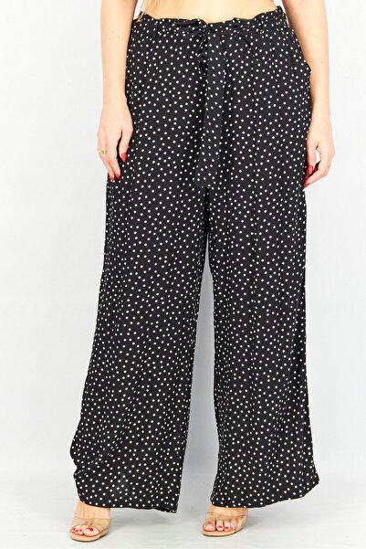 Tchibo Women Wide Leg Polka Dots Pants, Black
