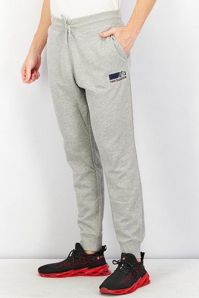 New Balance Men Sport Fit Drawstring Brand Logo Jogger Pants, Grey