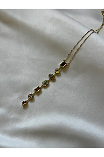 MODA Trend Y Necklace with Colored Stones