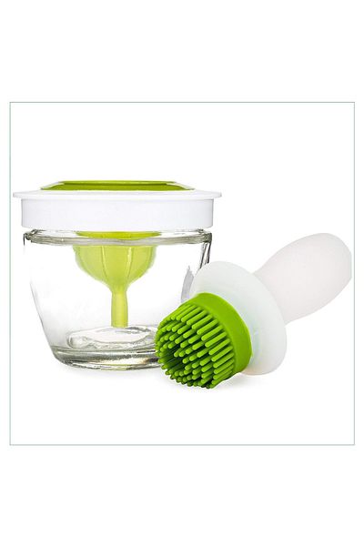 ABYZ ®™ Glass jar with food seasoning brush