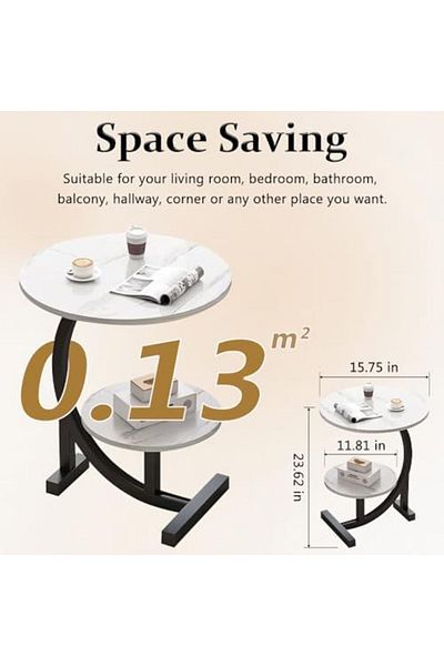 Generic C-Shaped Side Table Round End Table, Modern Style Couch Table Snack Table Coffee Table Tea T